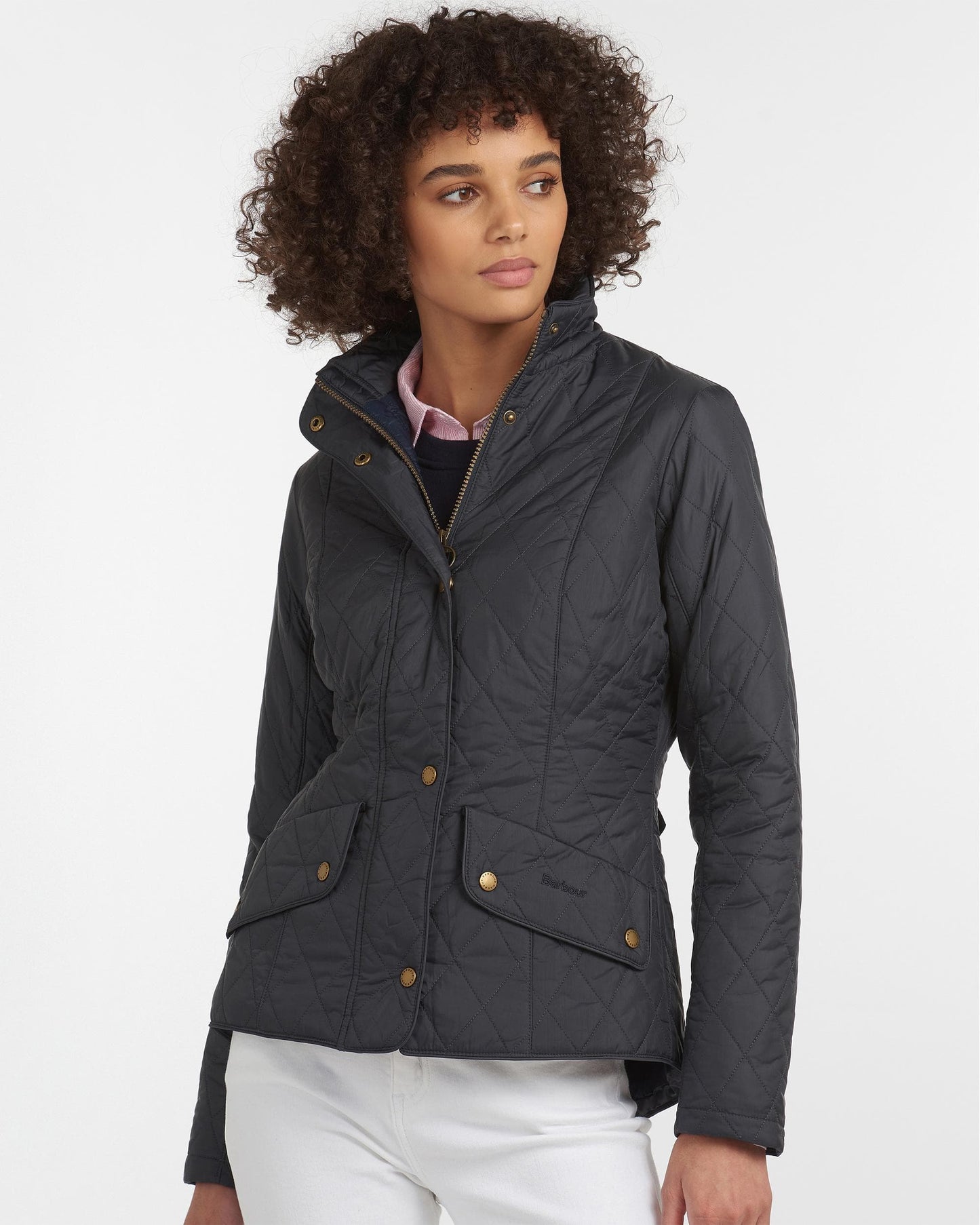 Barbour Flyweight Cavalry Quilted Ladies Jacket - Navy/Navy