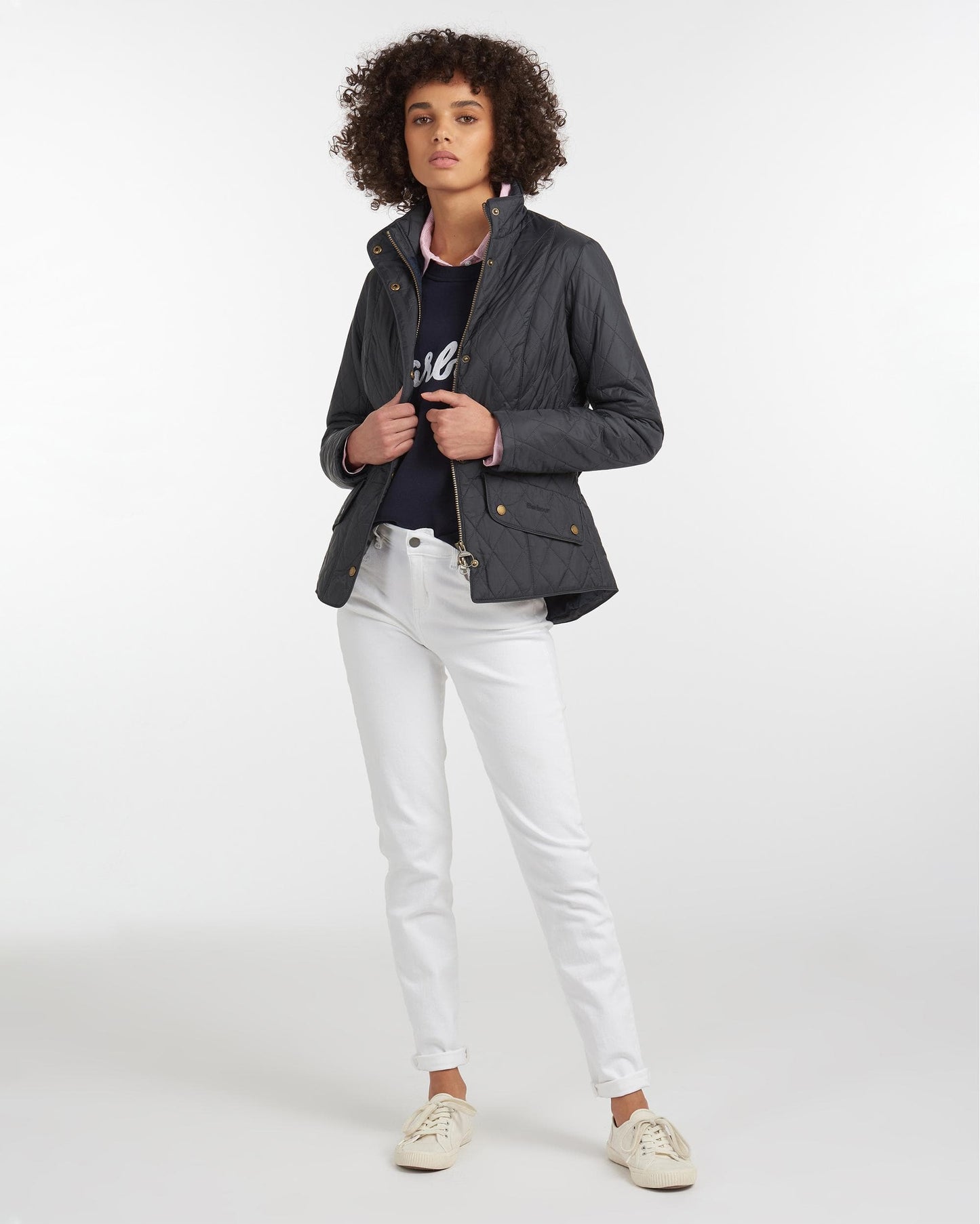 Barbour Flyweight Cavalry Quilted Ladies Jacket - Navy/Navy