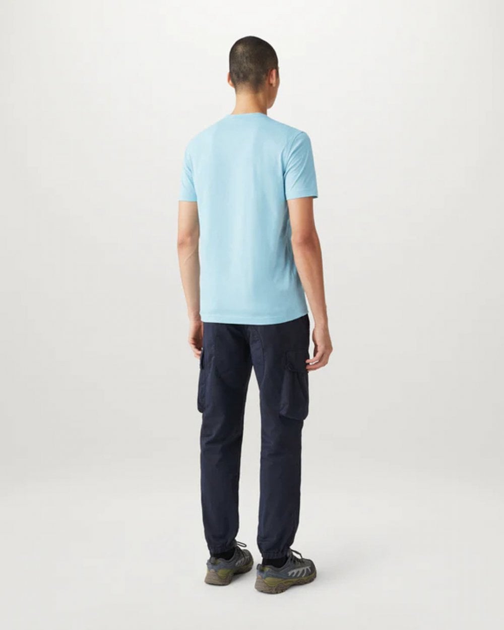 Belstaff Short Sleeved Mens Logo Patch T-Shirt - Skyline Blue