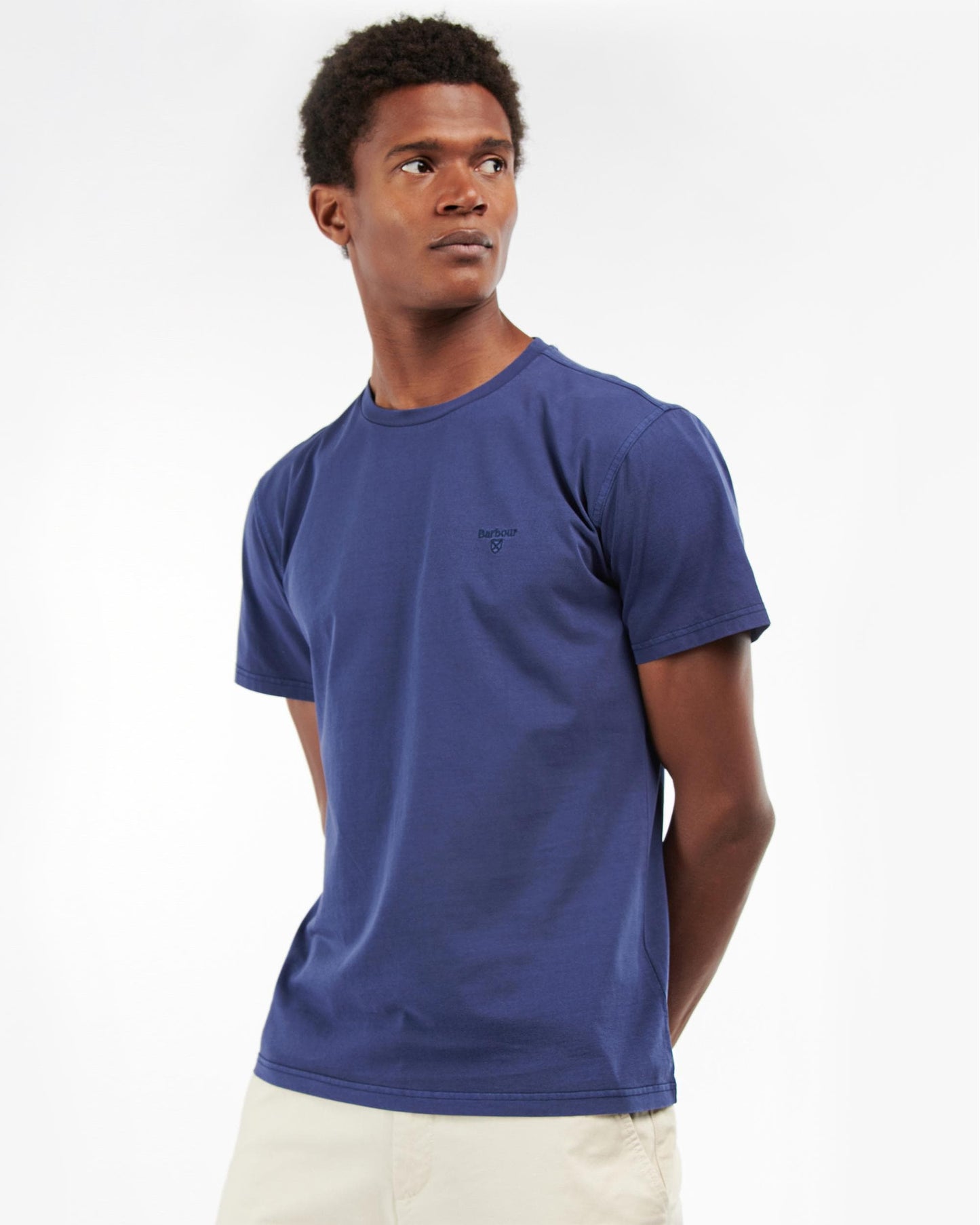 Barbour Garment Dyed Mens Tailored T-Shirt - Navy