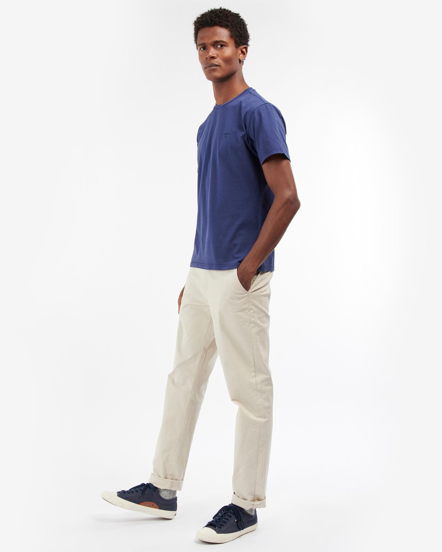 Barbour Garment Dyed Mens Tailored T-Shirt - Navy