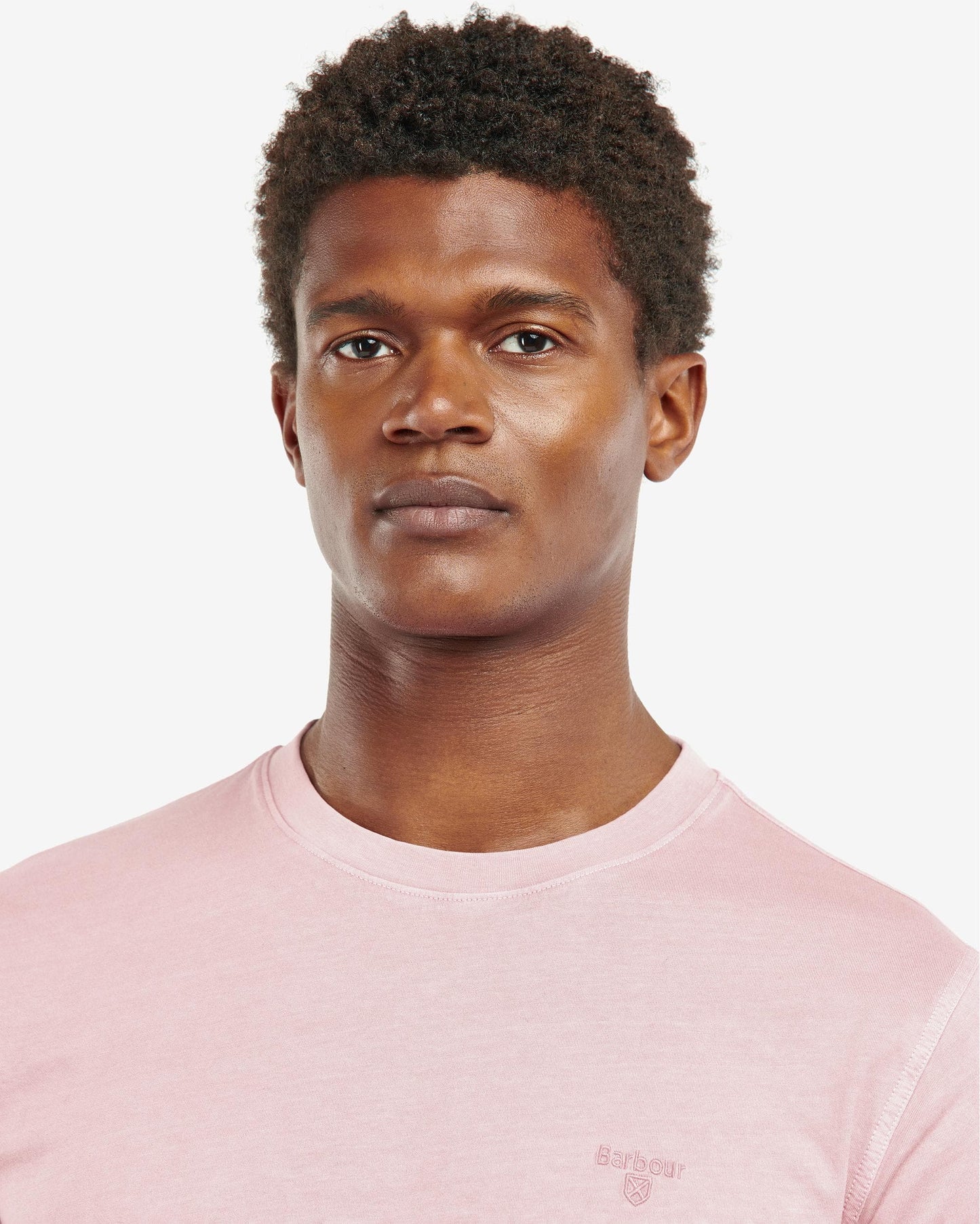 Barbour Garment Dyed Mens Tailored T-Shirt - Pink Salt