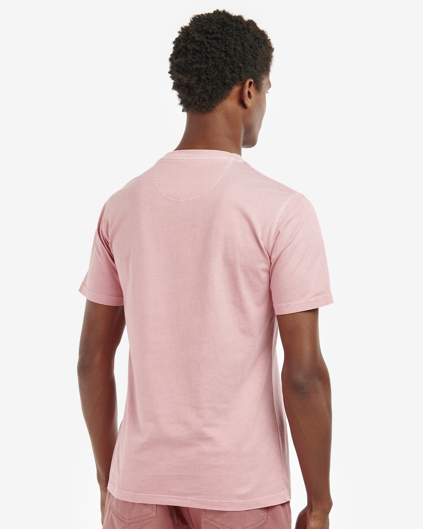 Barbour Garment Dyed Mens Tailored T-Shirt - Pink Salt
