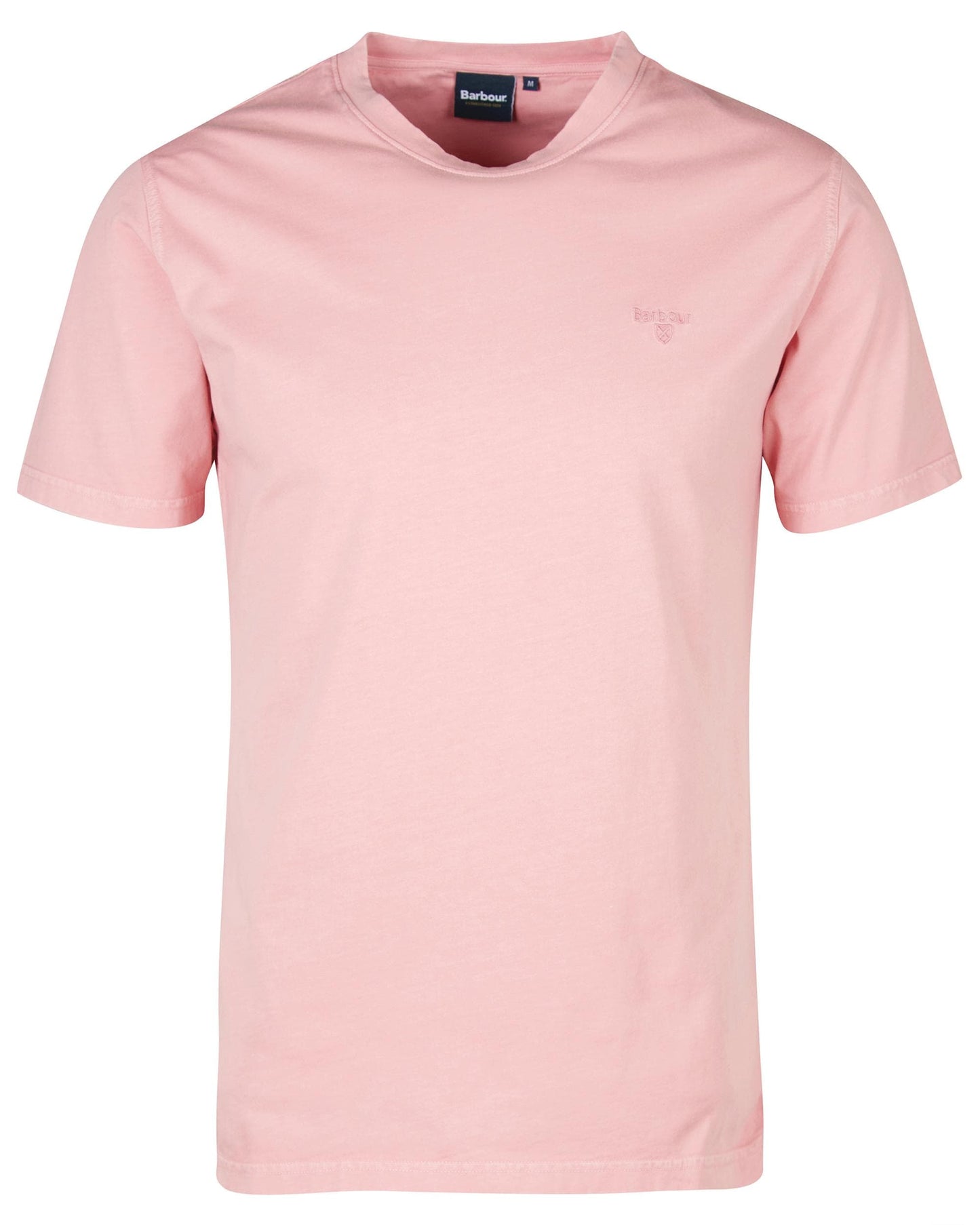 Barbour Garment Dyed Mens Tailored T-Shirt - Pink Salt