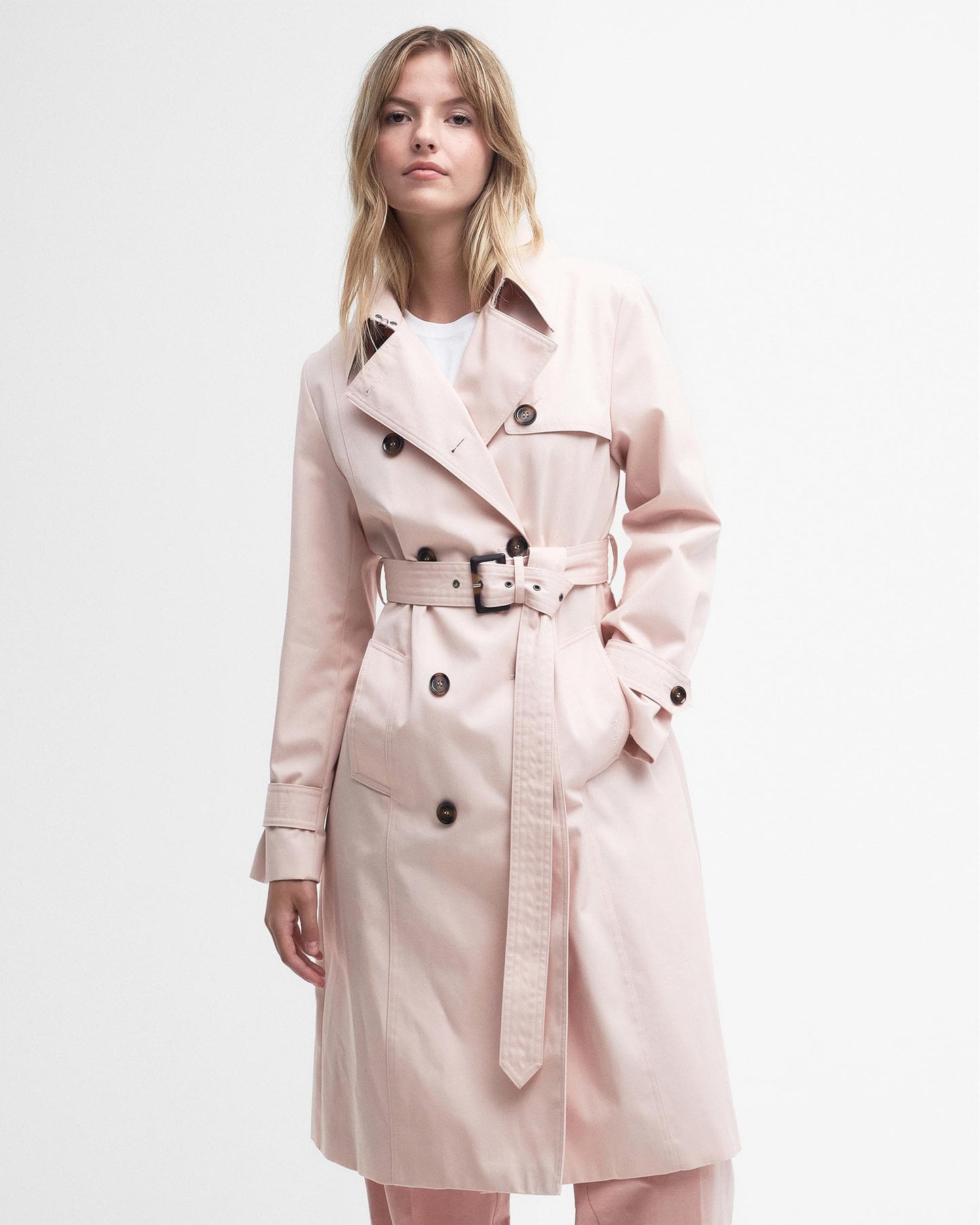 Barbour Greta Womens Long Showerproof Trenchcoat