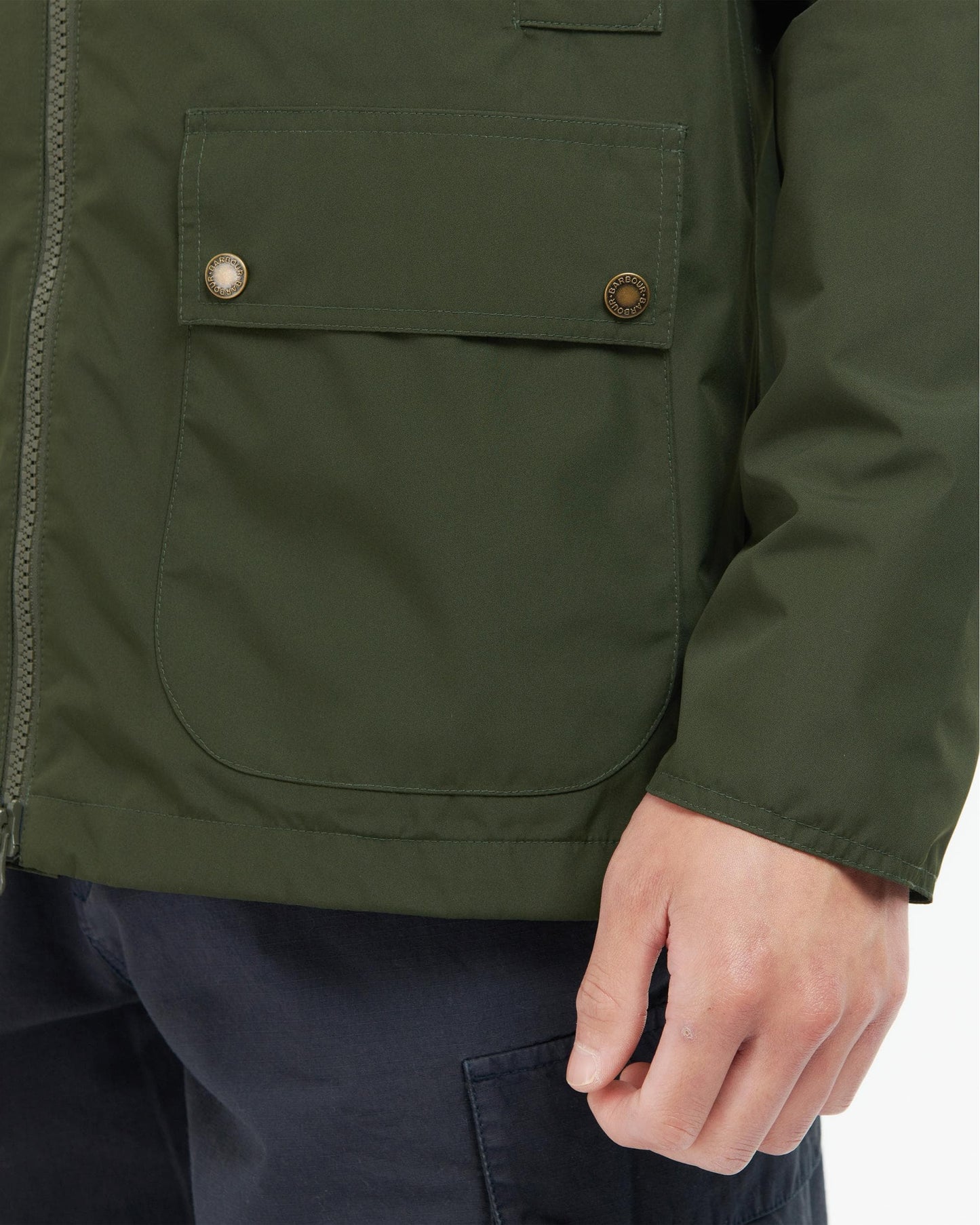 Barbour Hooded Domus Mens Waterproof Jacket - Sage/Dress