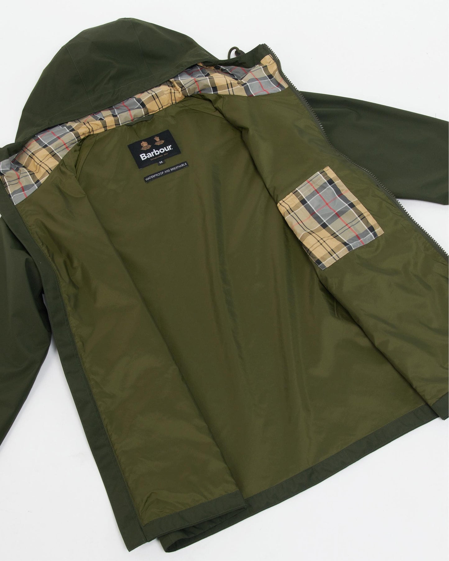 Barbour Hooded Domus Mens Waterproof Jacket - Sage/Dress