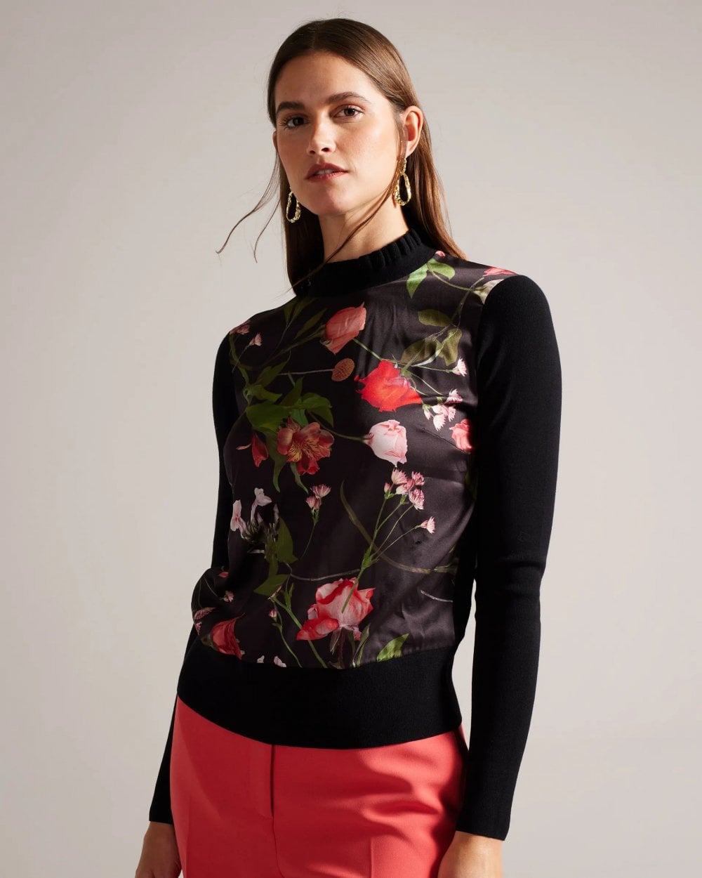 Ted Baker Frasiee Womens Woven Front Sweater