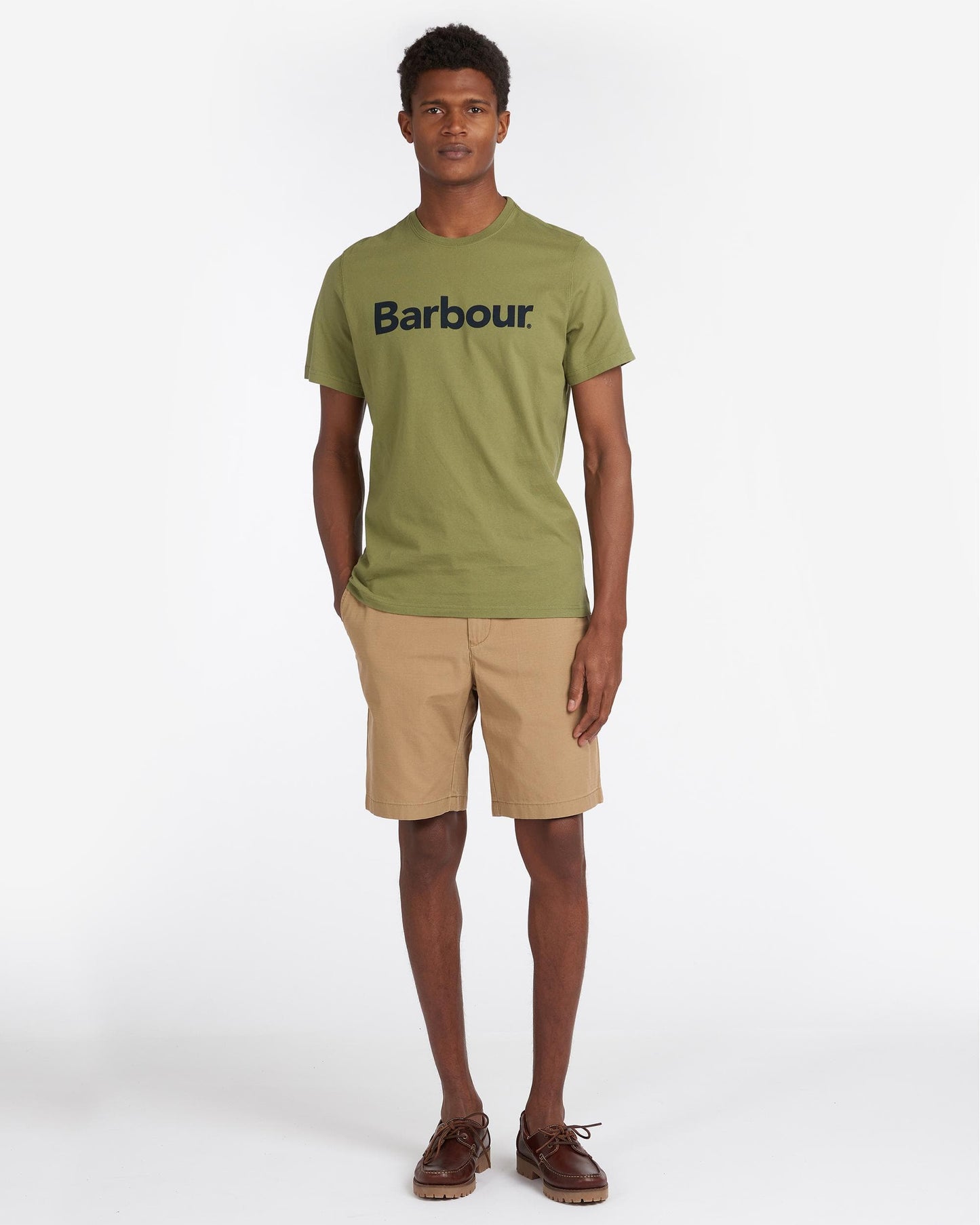 Barbour Logo Mens T-Shirt - Burnt Olive