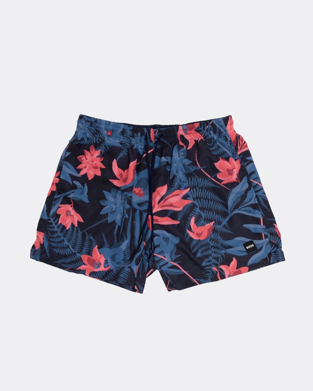 BOSS Orange Piranha Mens Tropical Print Quick-Drying Swim Shorts