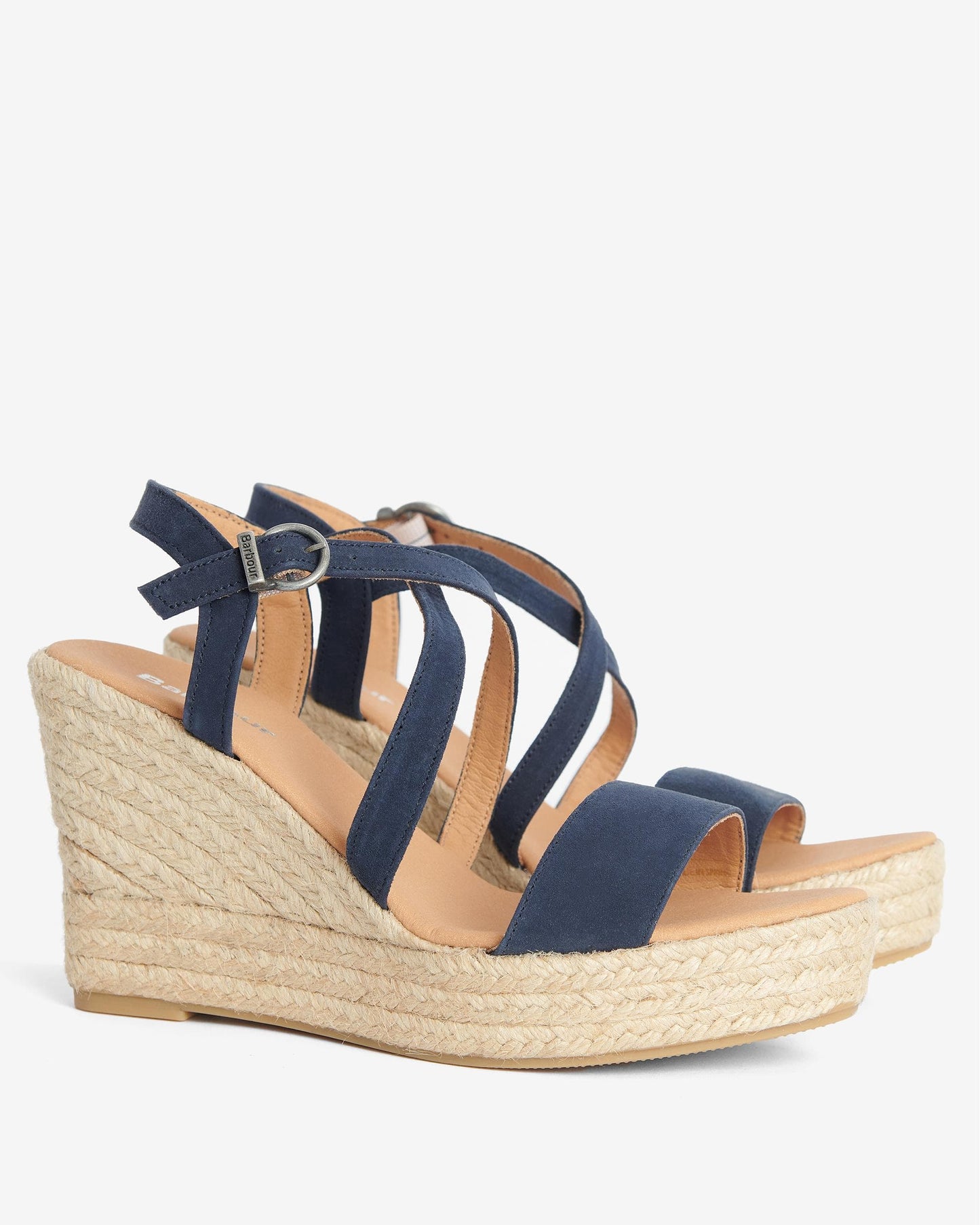 Barbour Lucia Womens Wedge Espadrilles - Dark Navy