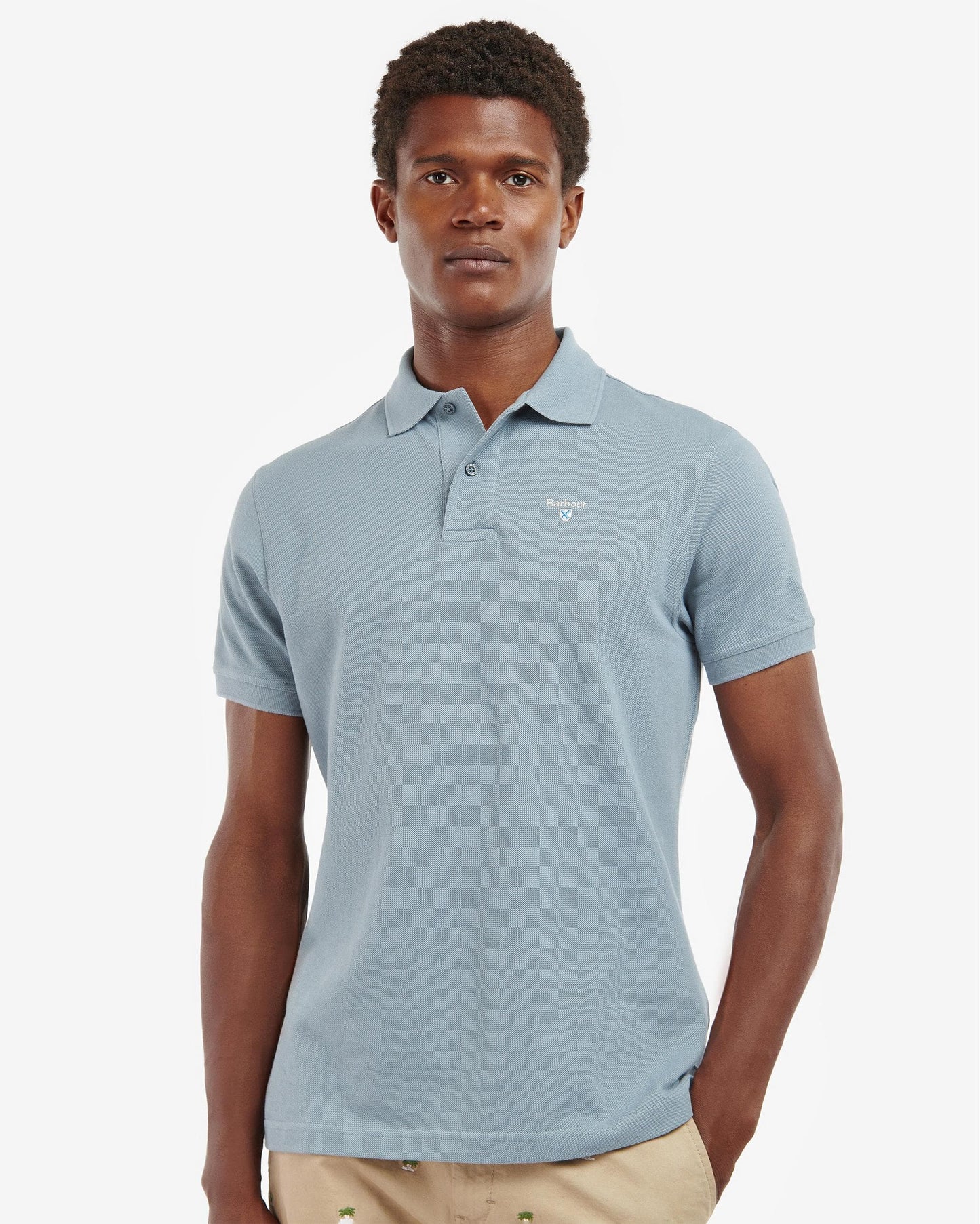 Barbour Mens Sports Polo Shirt - Washed Blue