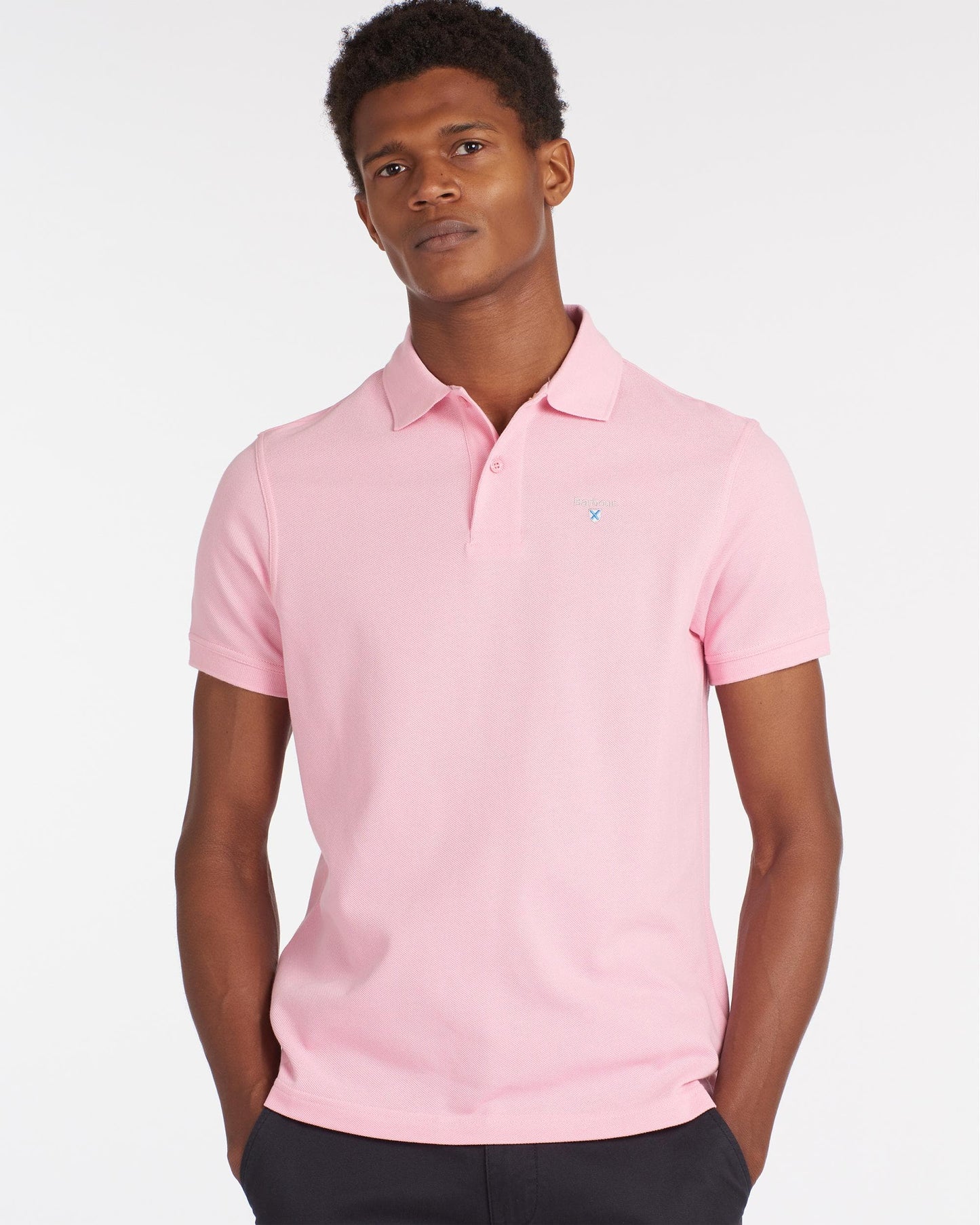 Barbour Mens Sports Polo Shirt pink