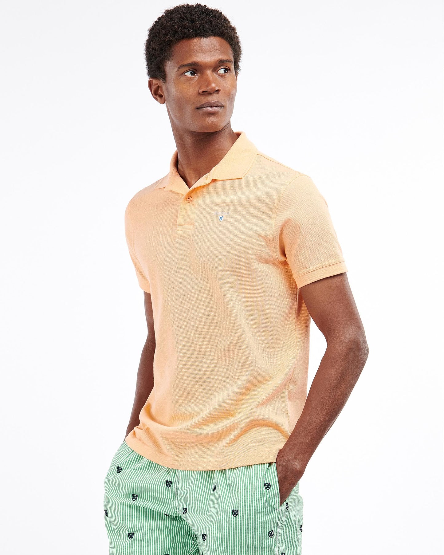 Barbour Mens Sports Polo Shirt - Coral Sands