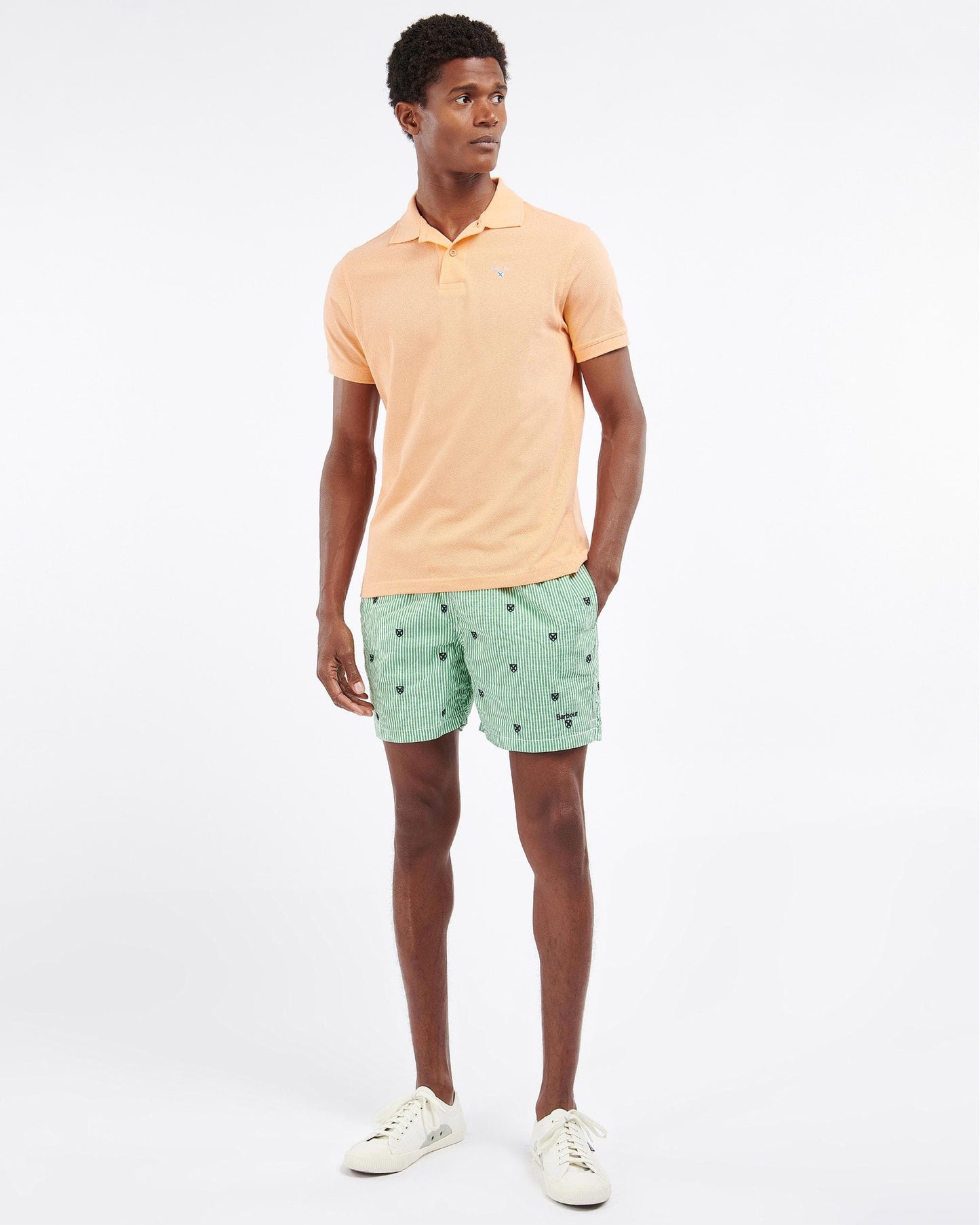 Barbour Mens Sports Polo Shirt - Coral Sands