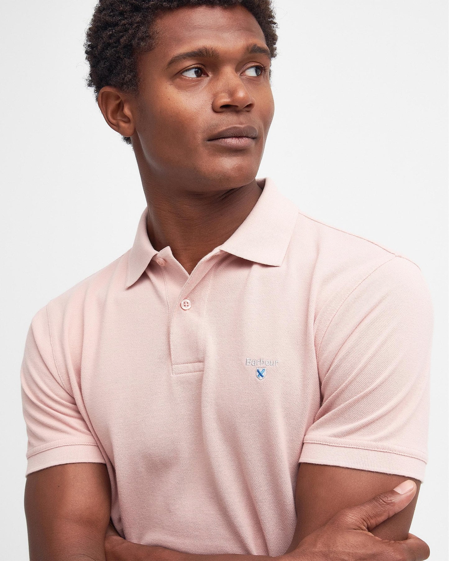 Barbour Mens Sports Polo Shirt - Pink Mist