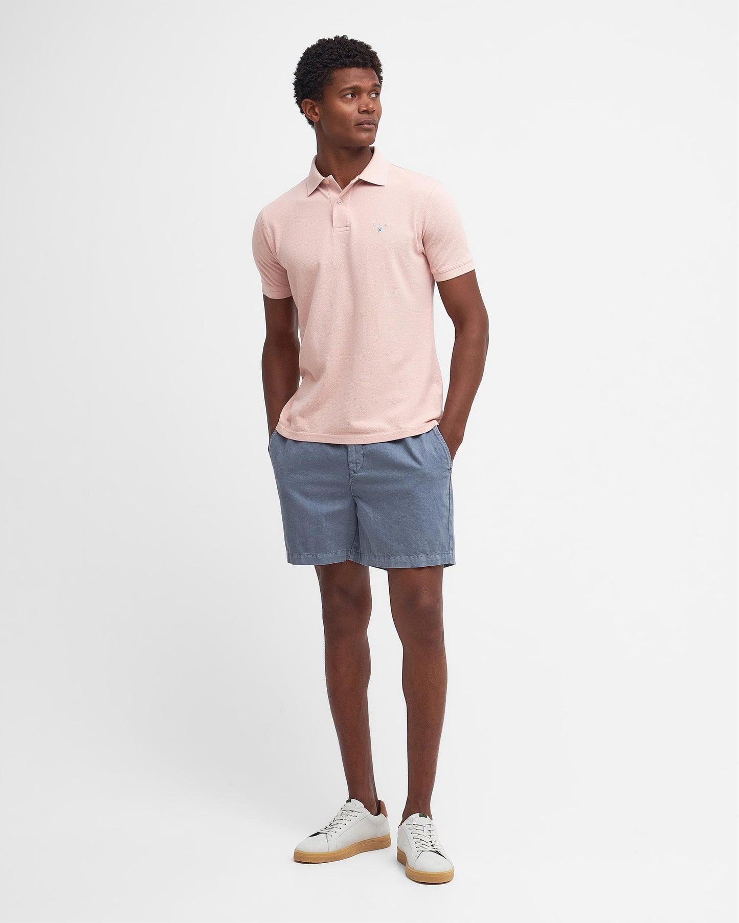 Barbour Mens Sports Polo Shirt - Pink Mist