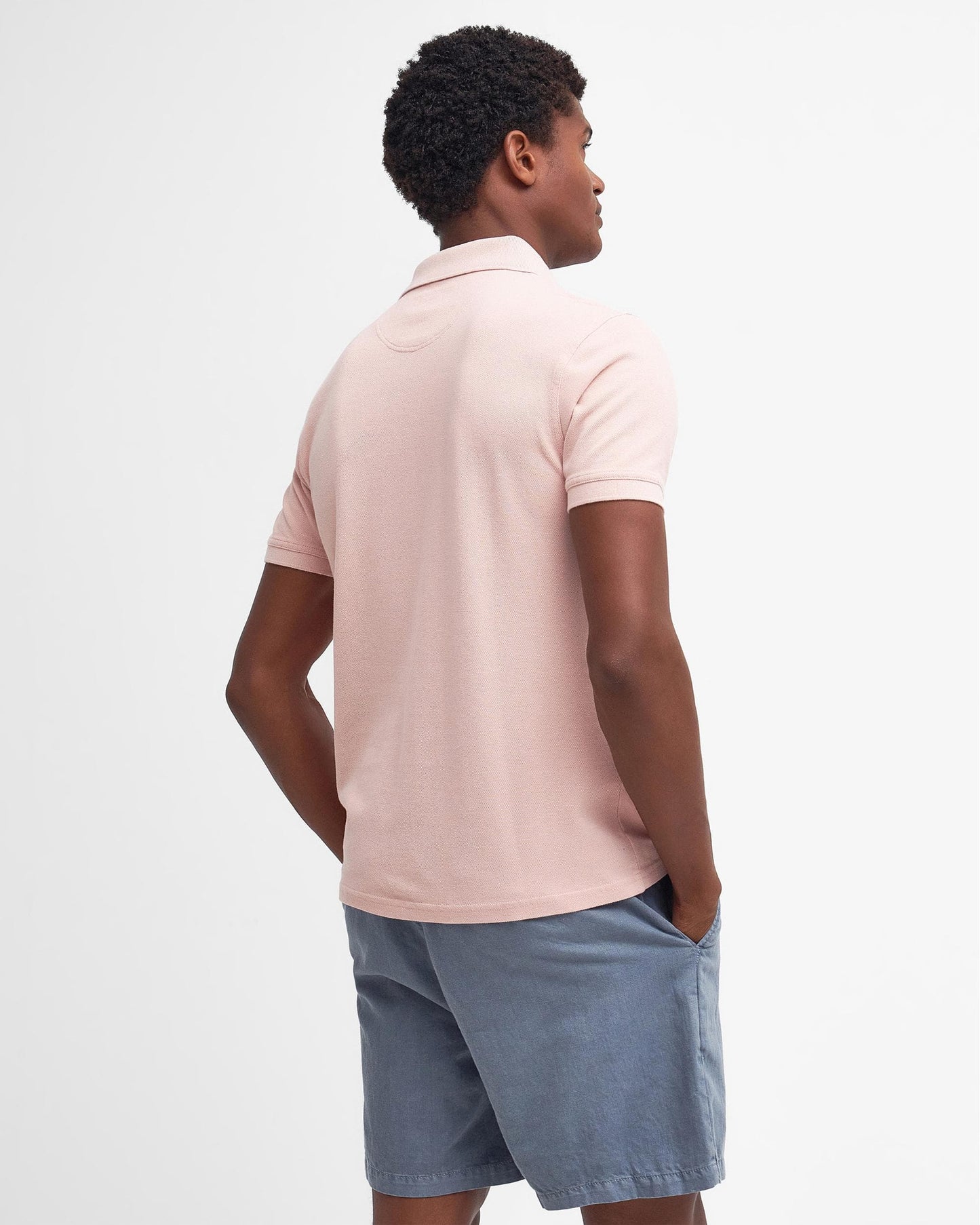 Barbour Mens Sports Polo Shirt - Pink Mist