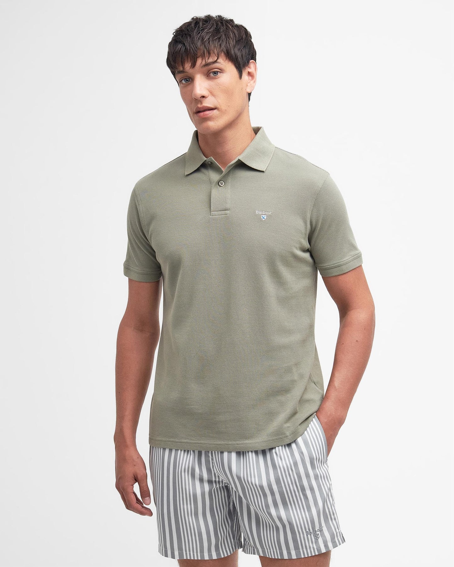 Barbour Mens Sports Polo Shirt - Dusty Green