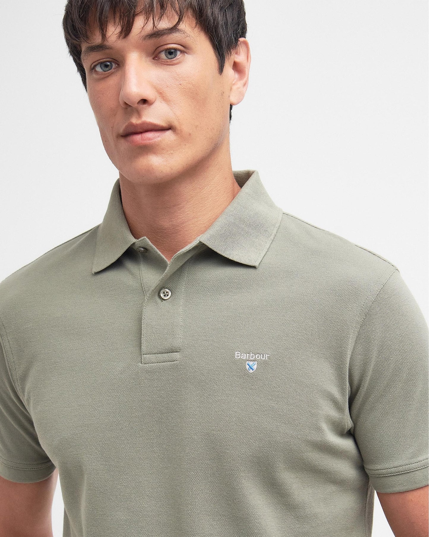 Barbour Mens Sports Polo Shirt - Dusty Green
