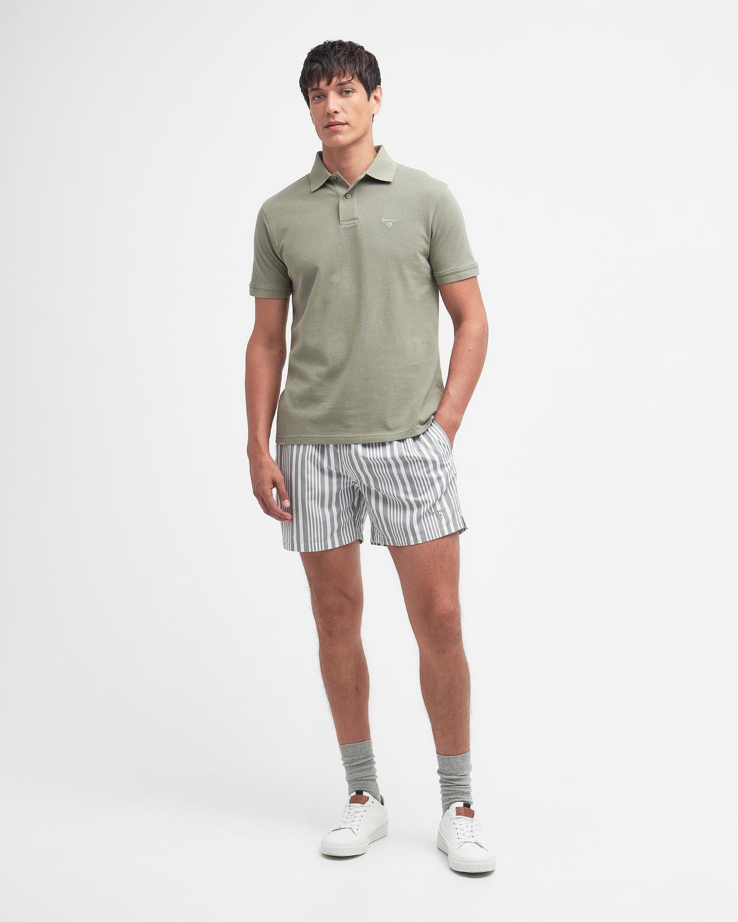 Barbour Mens Sports Polo Shirt - Dusty Green