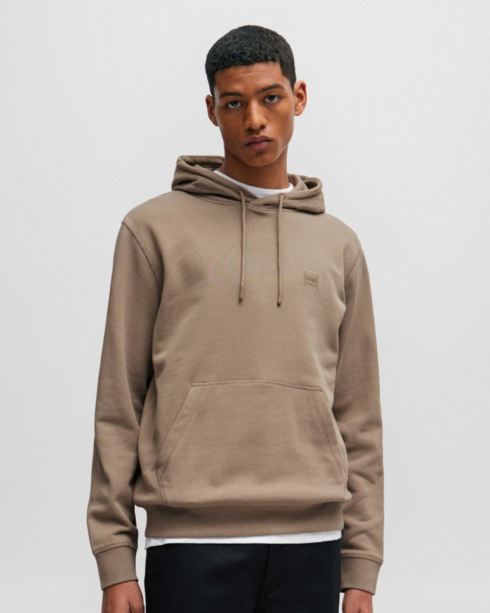 BOSS Orange Wetalk Mens Pullover Hoodie With Logo Patch