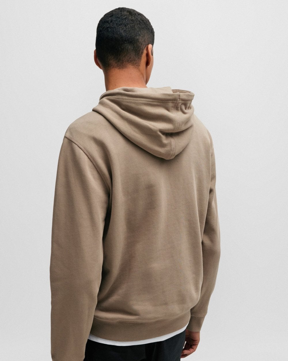 BOSS Orange Wetalk Mens Pullover Hoodie With Logo Patch - Open Brown 246