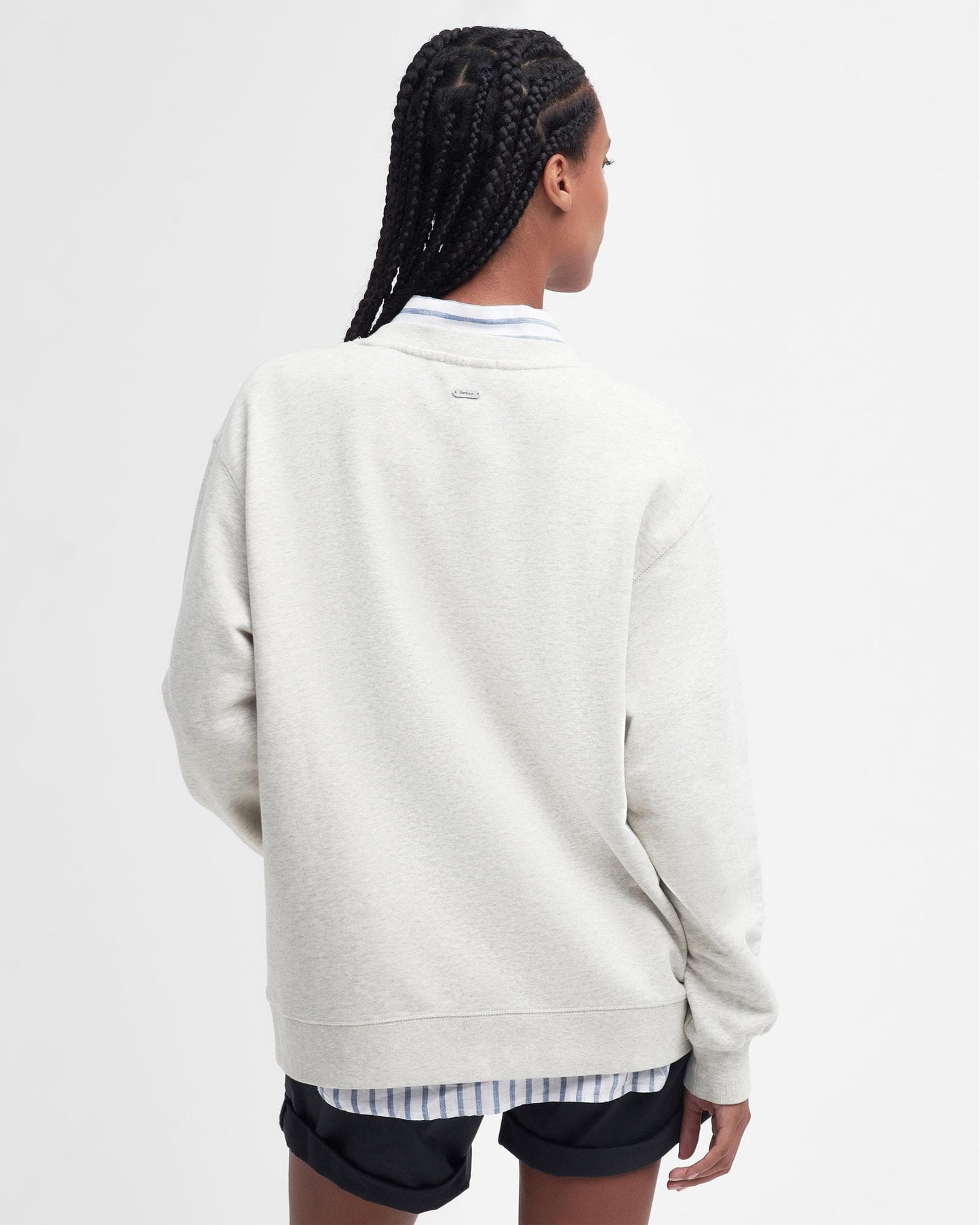 Barbour Northumberland Womens Drop Shoulder Sweatshirt - Cloud/Navy