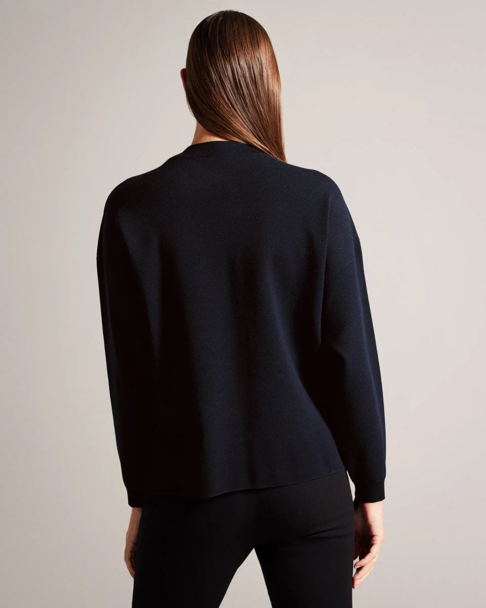 Ted Baker Emallly Womens Branded Jacquard Knit Jumper