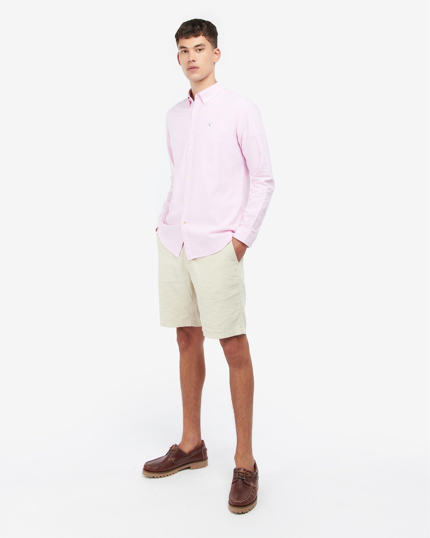 Barbour Oxtown Long Sleeve Mens Tailored Shirt - Pink