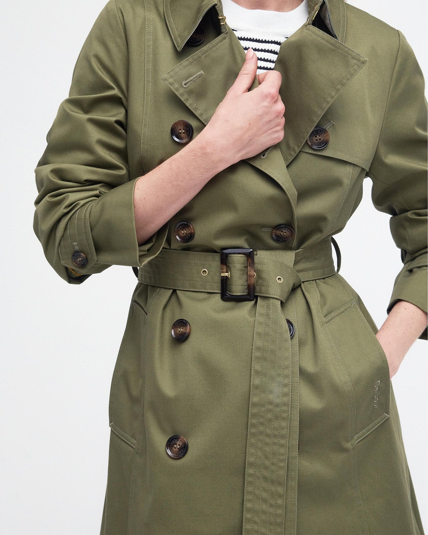Barbour Short Greta Womens Showerproof Trenchcoat