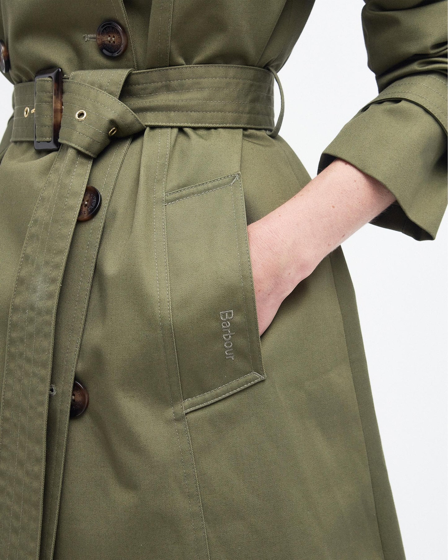 Barbour Short Greta Womens Showerproof Trenchcoat