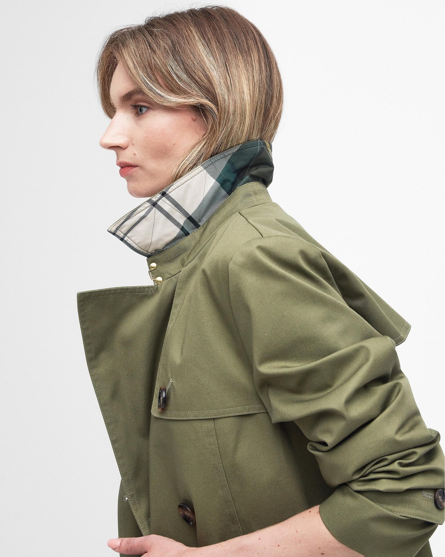 Barbour Short Greta Womens Showerproof Trenchcoat