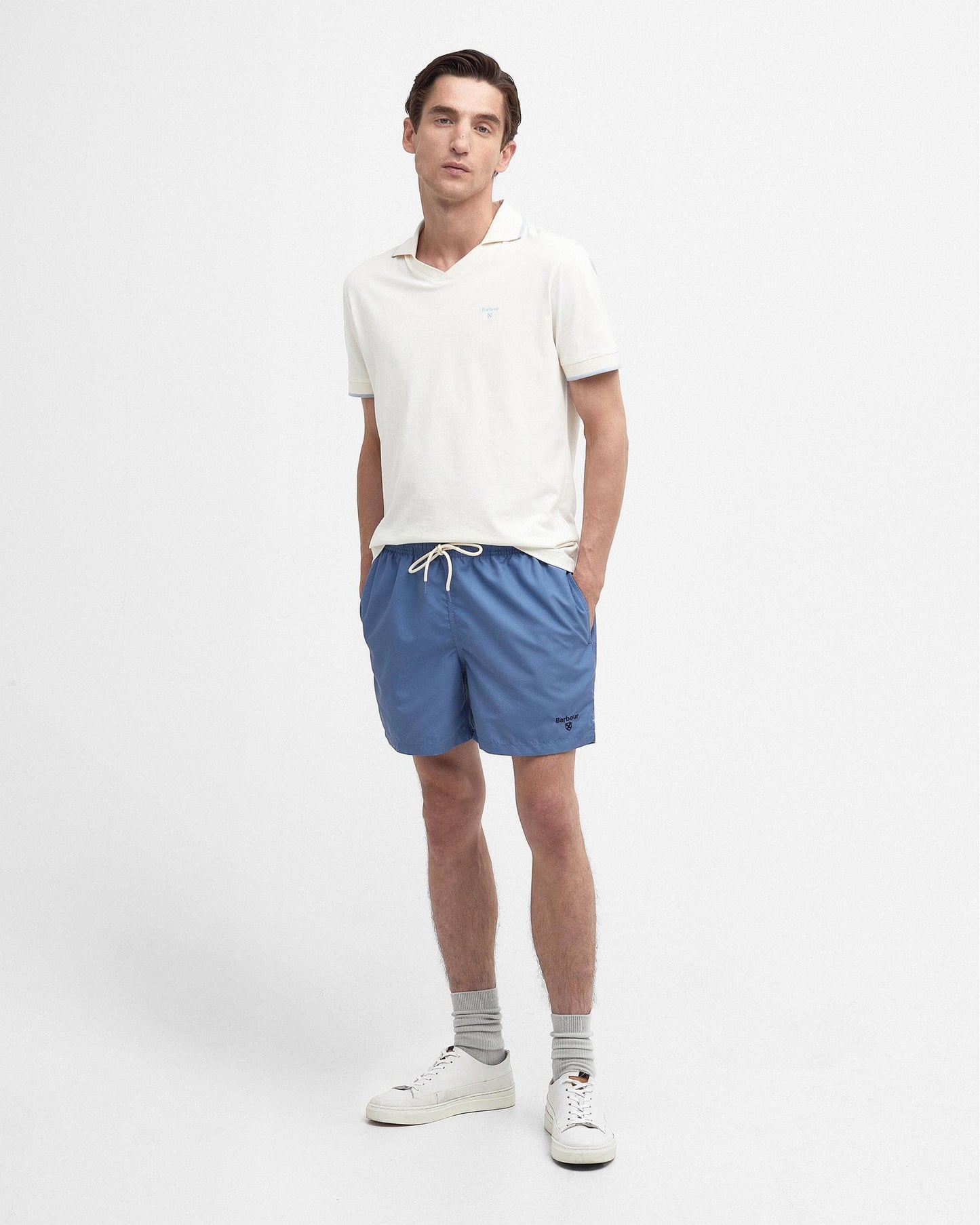 Barbour Staple Logo Mens 5 Swim Shorts - Force Blue