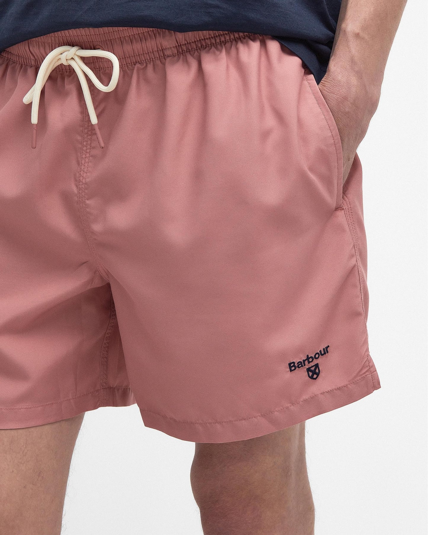 Barbour Staple Logo Mens 5 Swim Shorts - Pink Clay