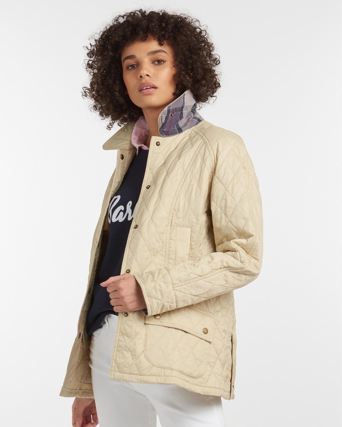 Barbour Summer Beadnell Womens Quilted Jacket - Pearl