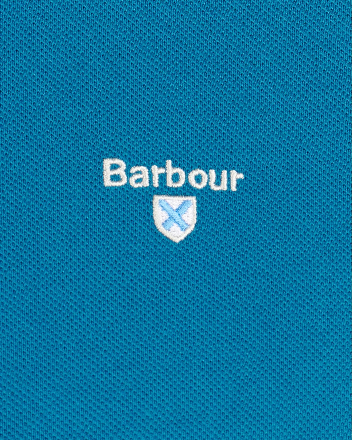 Barbour Tartan Pique Mens Polo - Lyons Blue