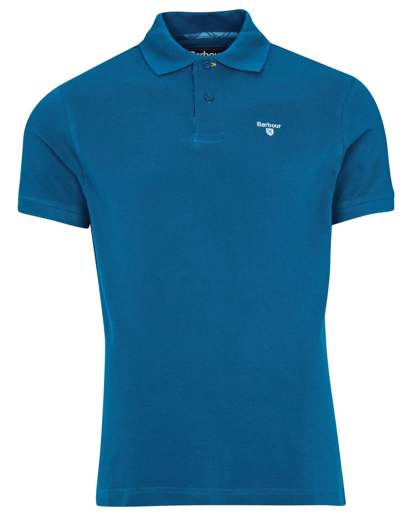 Barbour Tartan Pique Mens Polo - Lyons Blue