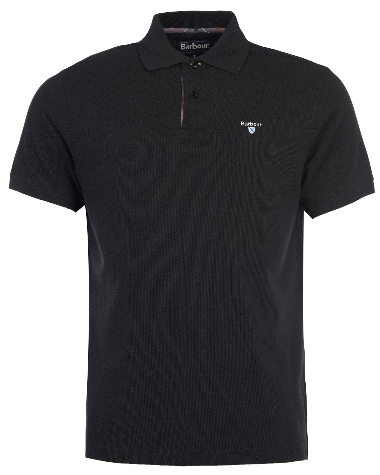 Barbour Tartan Pique Mens Polo S/S 25 - Black/Modern