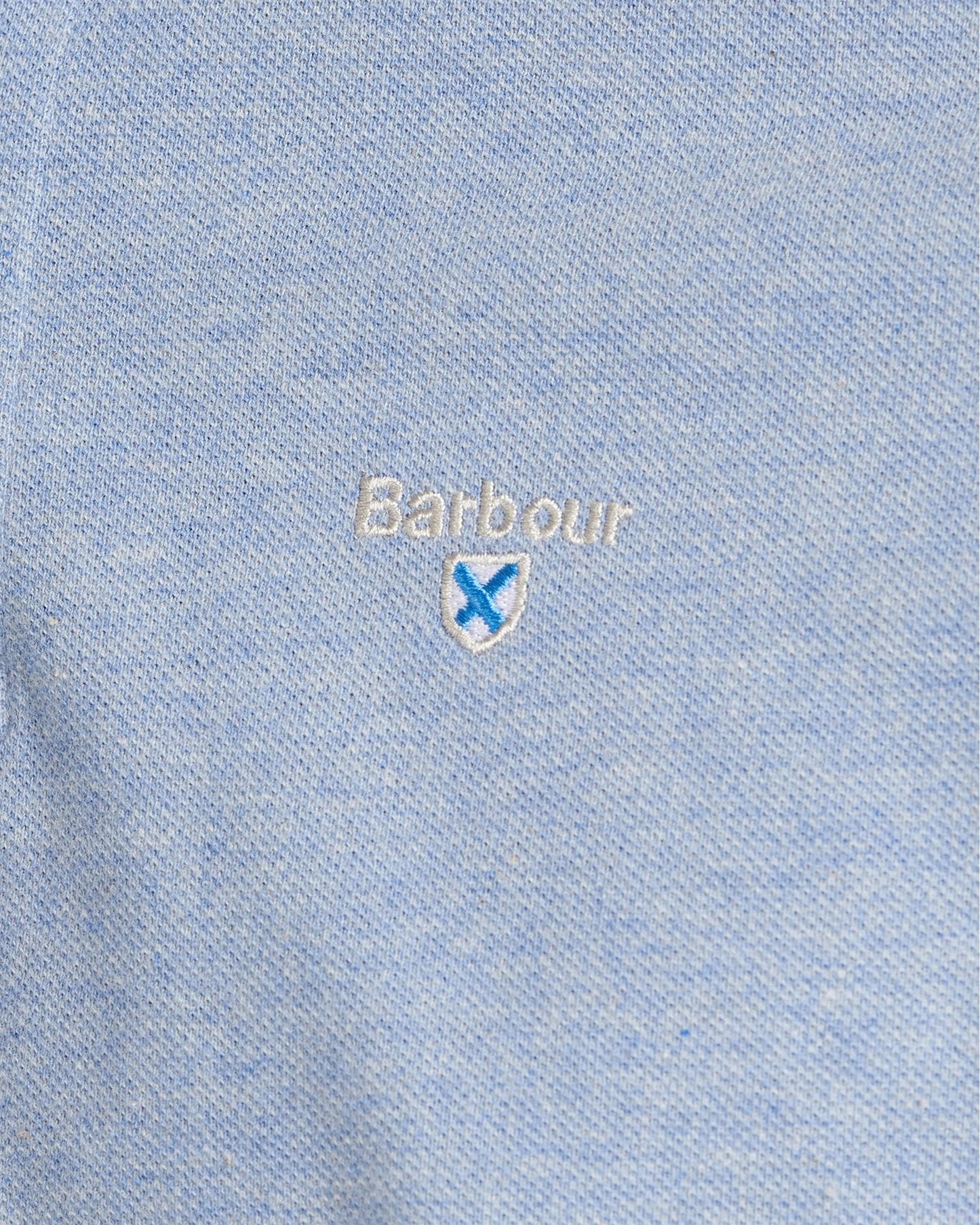 Barbour Tartan Pique Mens Polo S/S 25 - Sky Marl/Dress