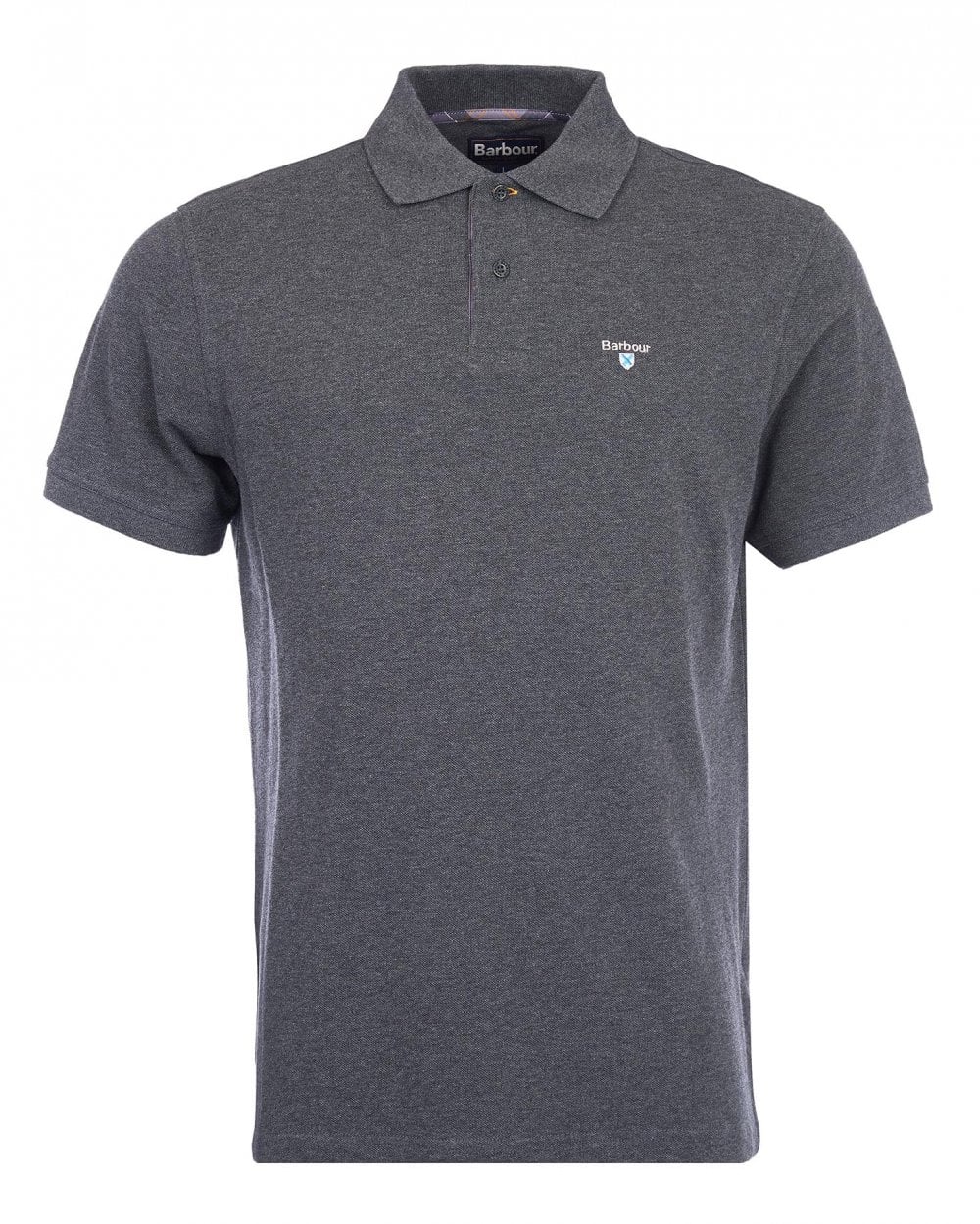 Barbour Tartan Pique Mens Polo S/S 25 - Slate Marl