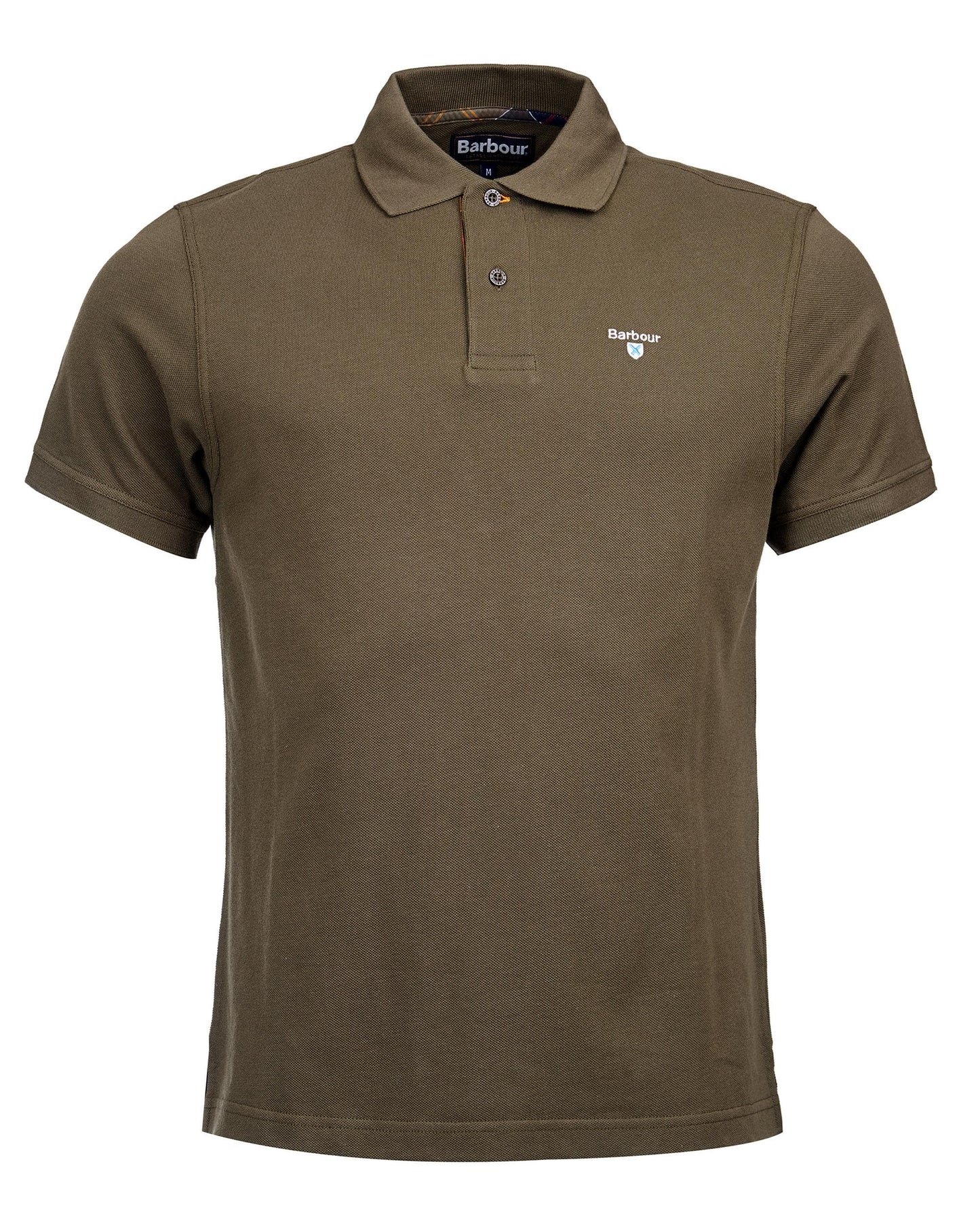 Barbour Tartan Pique Mens Polo - Dark Olive/Classic