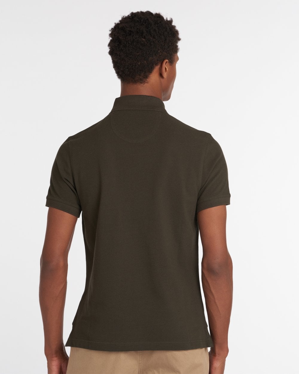 Barbour Tartan Pique Mens Polo - Forest Green