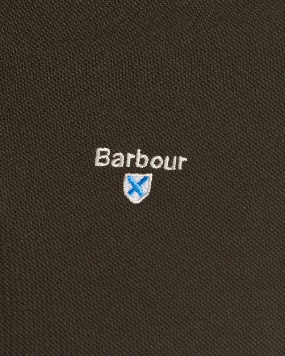 Barbour Tartan Pique Mens Polo - Forest Green