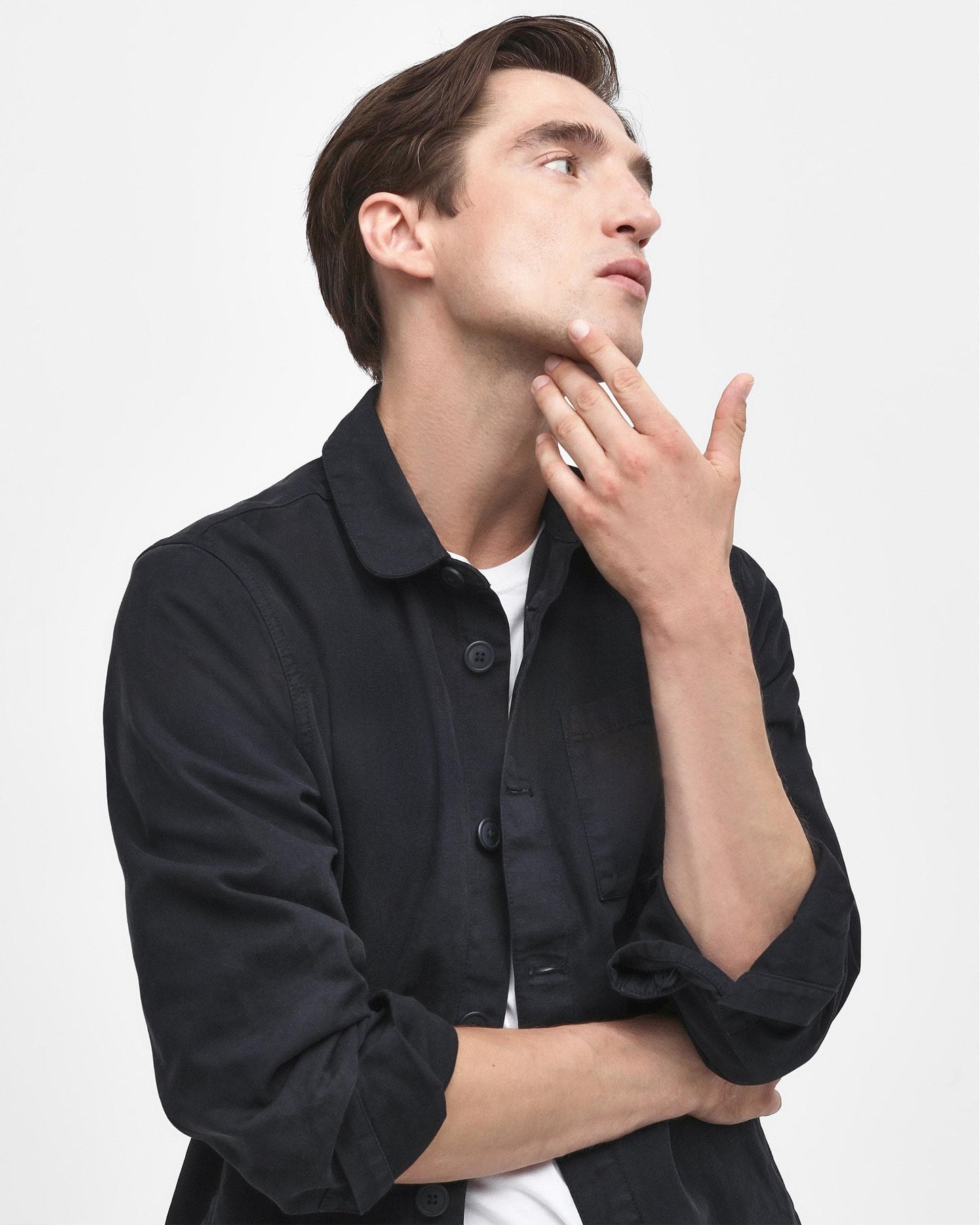 Barbour Washed Mens Overshirt - Navy