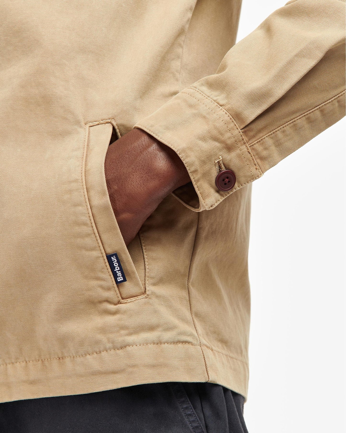 Barbour Washed Mens Overshirt - Washed Stone