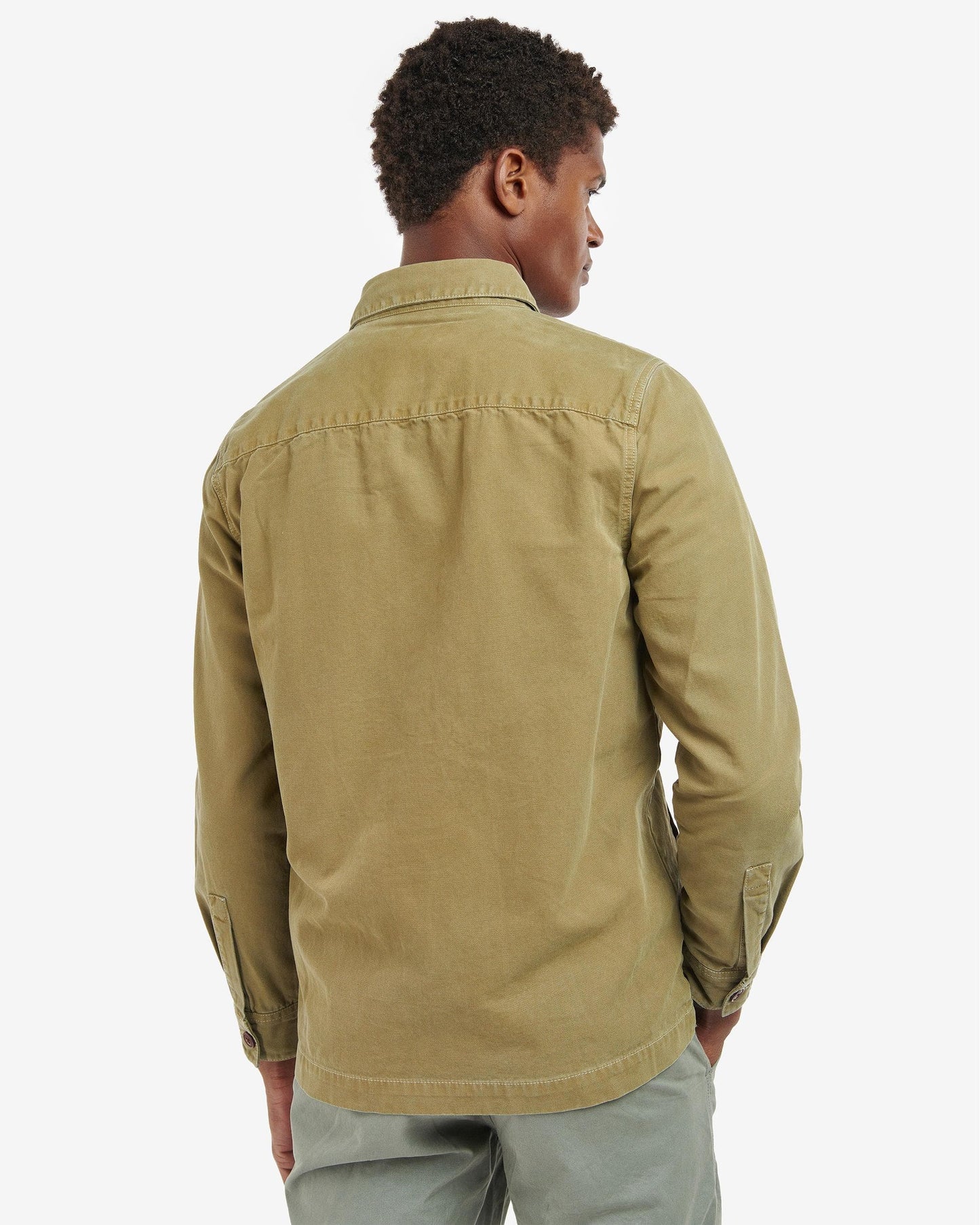 Barbour Washed Mens Overshirt - Bleached Olive