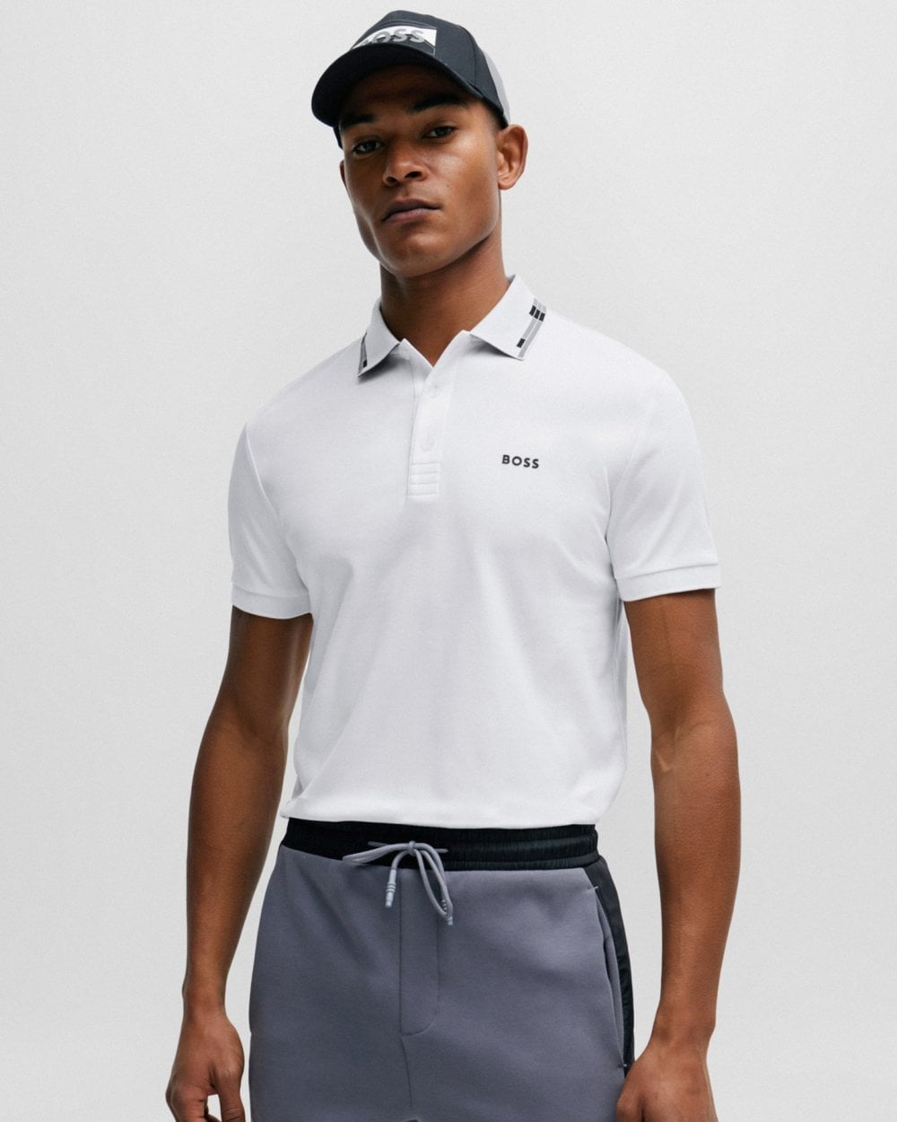 BOSS Green Paule Mens Slim-Fit Polo Shirt with Collar Graphics
