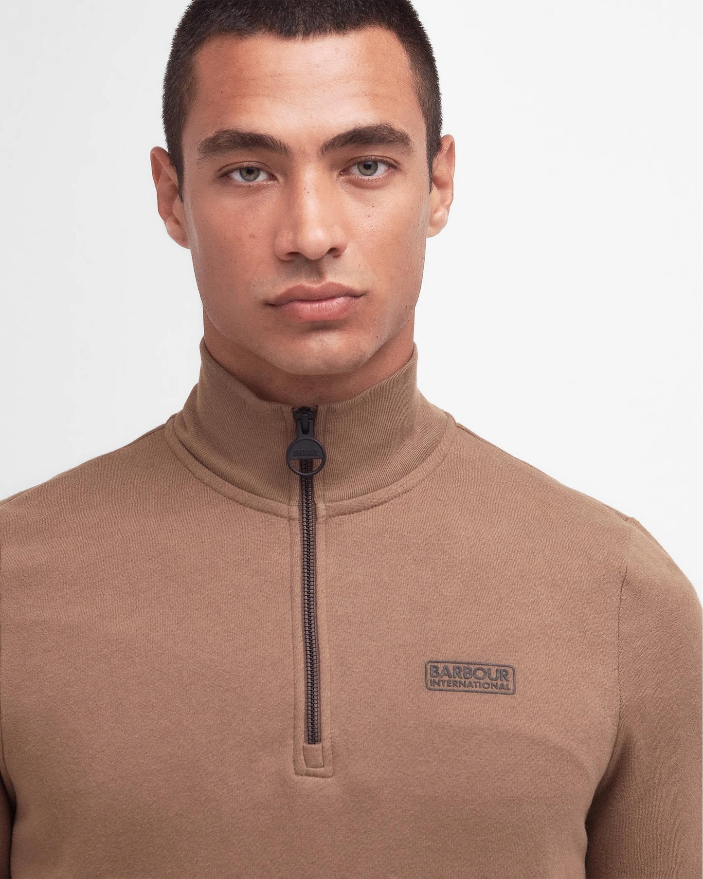 Barbour International Essential Half-Zip Mens Sweatshirt - Fossil