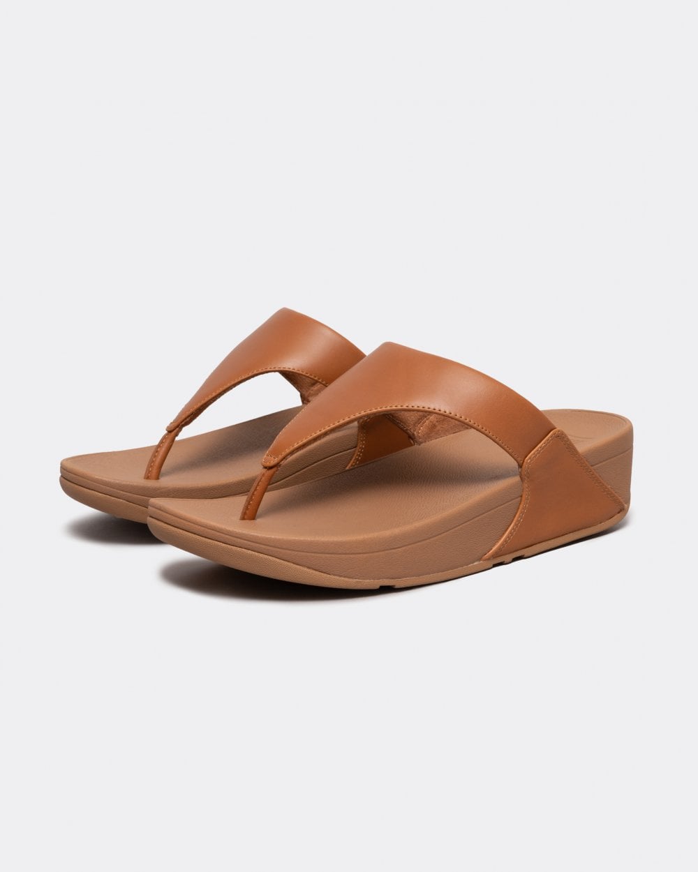 Fitflop Lulu Leather Toepost Womens Flip-Flop - Light Tan 592